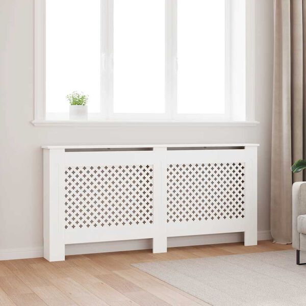 vidaXL Cobertura de radiador 172x19x81,5 cm MDF branco