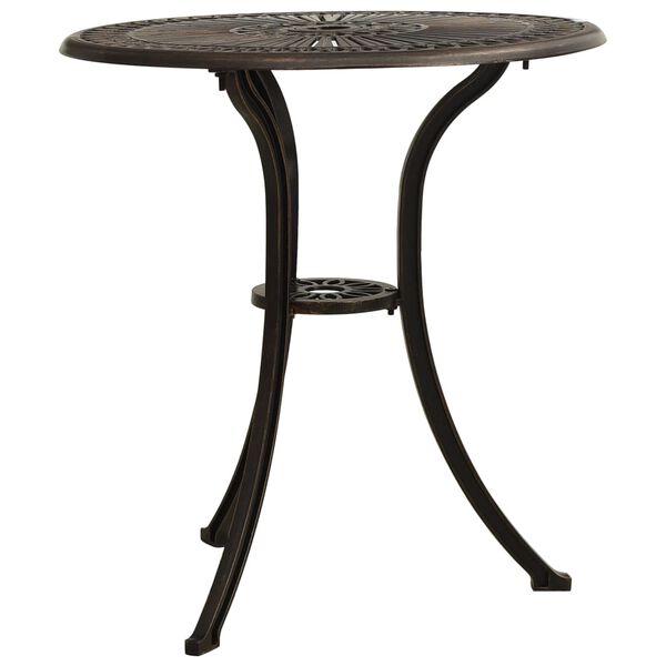 vidaXL Mesa de jardim 62x62x65 cm alumínio fundido bronze