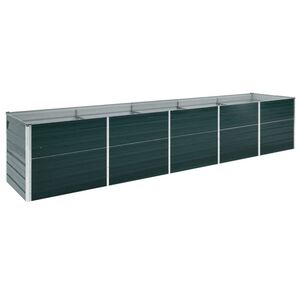 vidaXL Canteiro elevado de jardim 400x80x77cm a&ccedil;o galvanizado verde