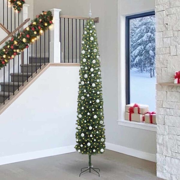 vidaXL &Aacute;rvore de Natal Artificial Verde 270 cm PVC e A&ccedil;o e Pl&aacute;stico