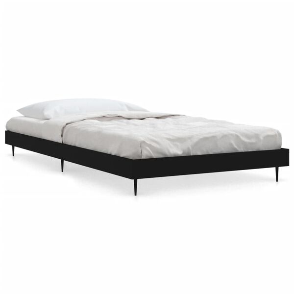 vidaXL Estrutura de cama 90x190 cm derivados de madeira preto