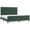 vidaXL Estrutura de cama c/ cabeceira 180x200 cm veludo verde-escuro