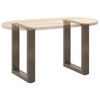 vidaXL Pés para mesa de centro em formato de U, 2 peças, aço natural, 38 x (42-43) cm, aço