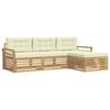 vidaXL Conjunto de Sof&aacute;s para Exterior 4 pcs Branco e Creme
