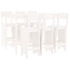 vidaXL 7 pcs conjunto de bar para jardim pinho maci&ccedil;o branco