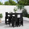 vidaXL 5 pcs conjunto de bar para jardim pinho maci&ccedil;o preto