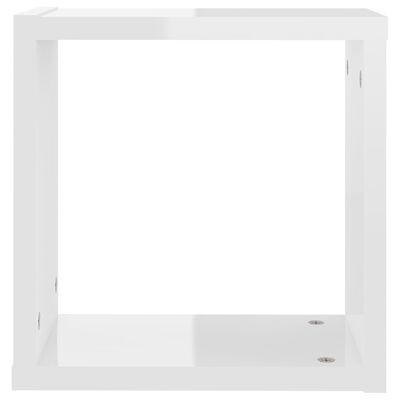 vidaXL Prateleiras parede forma de cubo 6 pcs 30x15x30cm branco brilh.