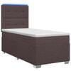 vidaXL Cama box spring com colch&atilde;o Marrom Escuro 90 x 200 cm Tecido
