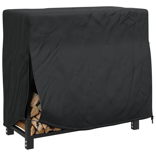 vidaXL Cobertura para suporte de lenha Preto 61 x 122 x 106 cm tecido
