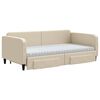 vidaXL Sof&aacute;-cama com gavet&atilde;o e gavetas 100x200 cm tecido cor creme