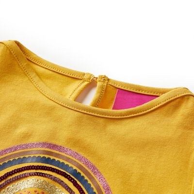 T-shirt de manga comprida para criança cor ocre 92