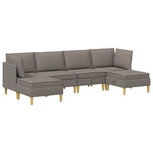 vidaXL Conjunto de sof&aacute; modular com armazenamento 6 unid. Tecido