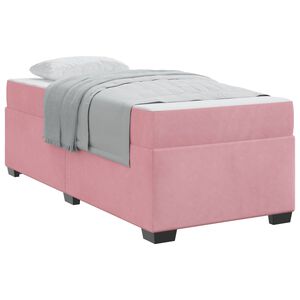 vidaXL Estrutura da Cama com colch&atilde;o Rosa 100 x 200 cm tecido