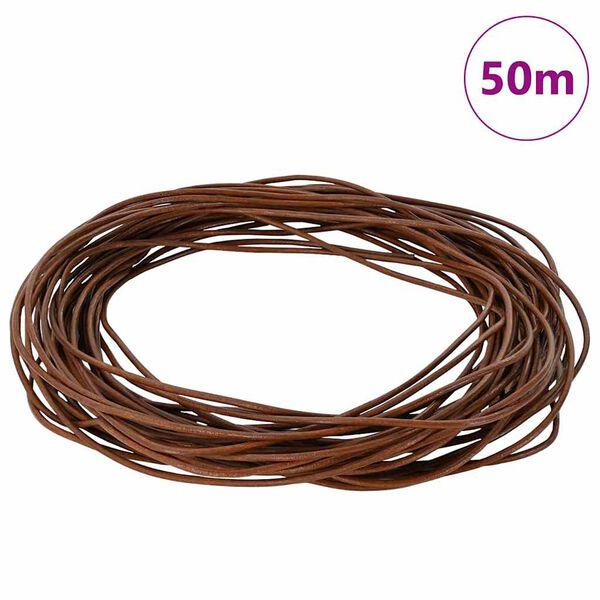 vidaXL Corda de Couro Marrom Claro &Oslash;2 mm x 50 m Couro