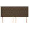 vidaXL Cabeceira cama c/ abas tecido 183x16x118/128 cm castanho-escuro