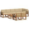 vidaXL Conjunto de Sof&aacute;s para Exterior 9 pcs Natural e Bege