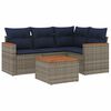 vidaXL Conjunto de sof&aacute; de jardim de 5 pe&ccedil;as com almofadas em rattan sint&eacute;tico cinza
