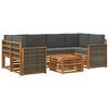 vidaXL Conjunto de Sof&aacute;s para Exterior 7 pcs Natural e Antracite