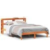 vidaXL Estrutura cama c/ cabeceira 140x190cm pinho maci&ccedil;o castanho-mel