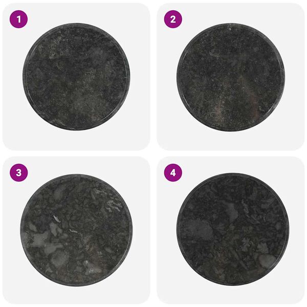 vidaXL Tampo de mesa &Oslash;60x2,5 cm m&aacute;rmore preto