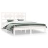 vidaXL Cama sem colch&atilde;o 140x200 cm madeira de pinho maci&ccedil;a branco