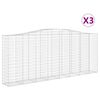 vidaXL Cestos gabi&atilde;o arqueados 3pcs 400x50x160/180cm ferro galvanizado