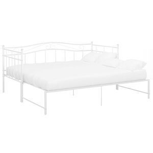 vidaXL Estrutura sof&aacute;-cama de puxar 90x200 cm metal branco