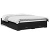 vidaXL Estrutura de cama c/ gavetas 150x200 cm derivados madeira preto