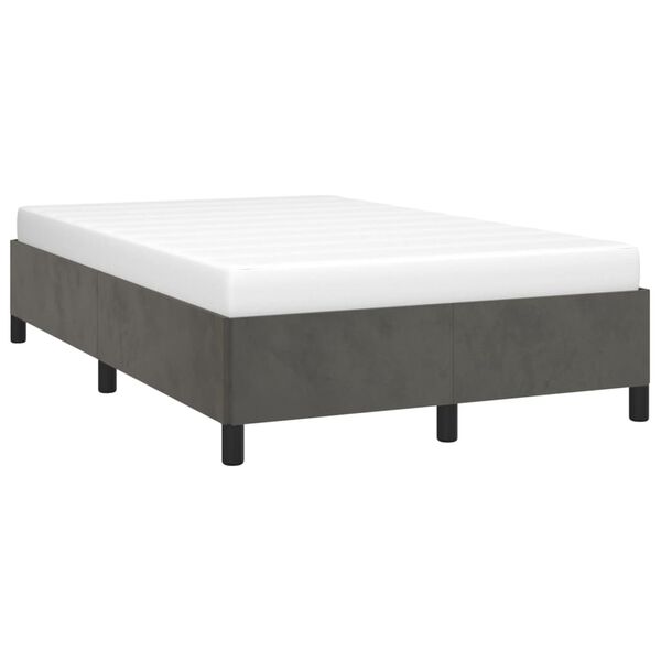 vidaXL Estrutura de cama sem colch&atilde;o 120x190 cm Veludo cinza escuro