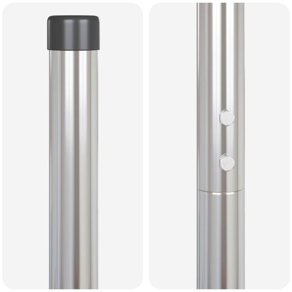 vidaXL Poste de Cerca 2 pcs Prateado A&ccedil;o com Revestimento em P&oacute;