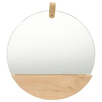 vidaXL Espelho de parede em pinho maciço 35 cm