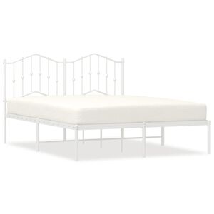 vidaXL Estrutura de cama com cabeceira 140x190 cm metal branco