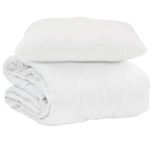 vidaXL Edredom de Ver&atilde;o Simples 2 pcs Branco Microfibra