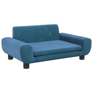 vidaXL Sof&aacute; infantil 70x45x33 cm veludo azul