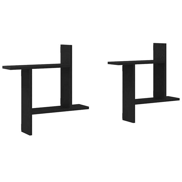 vidaXL Estantes de parede 2 pcs 50x12x50 cm carvalho preto