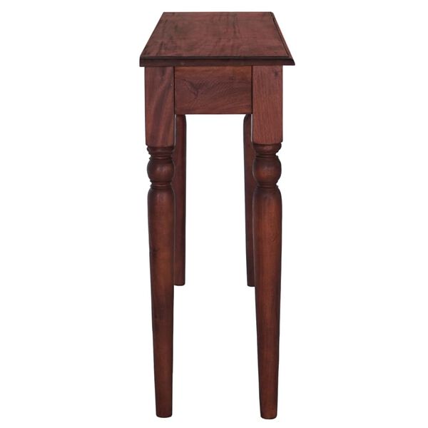 vidaXL Mesa consola 110x30x75 cm mogno maci&ccedil;o castanho cl&aacute;ssico