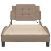 vidaXL Estrutura de cama com LED sem colch&atilde;o Zadar 100x200 cm cappuccino
