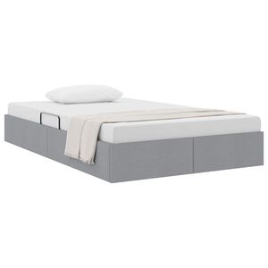 vidaXL Cama com Armazenamento Cinzento-claro 120 x 200 cm tecido