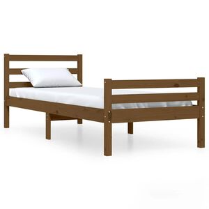 vidaXL Estrutura cama pequena solteiro 75x190 cm madeira castanho mel
