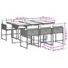 vidaXL 7 pcs conj. jantar jardim c/ almofad&otilde;es vime PE bege misturado
