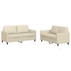 vidaXL 2 pcs conjunto sof&aacute;s c/ almofad&otilde;es couro artificial cor creme
