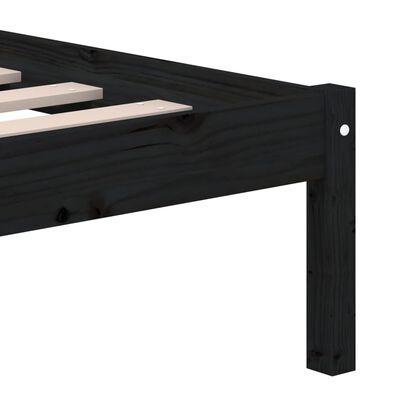 vidaXL Estrutura de cama super king 180x200 cm madeira maciça preto