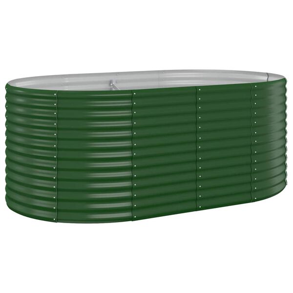 vidaXL Canteiro elevado jardim 175x100x68 cm a&ccedil;o galvanizado verde