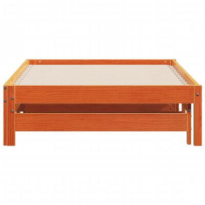 vidaXL Sofá-cama com gavetão 80x200 cm madeira de pinho castanho cera