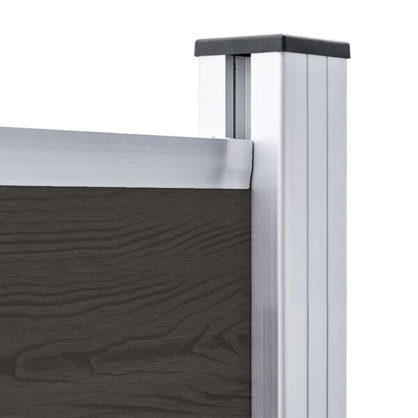 vidaXL Painel de cerca 175x146 cm WPC preto