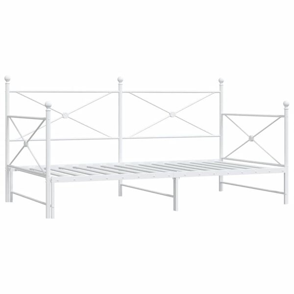 vidaXL Cama de dia com gavet&atilde;o sem colch&atilde;o 100x190 cm a&ccedil;o branco