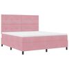vidaXL Cama Box Spring LED com colch&atilde;o Rosa 180 x 200 cm Veludo