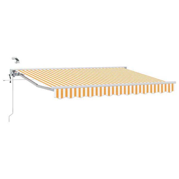vidaXL Toldo Retr&aacute;til El&eacute;trico Amarelo e Branco 3,5 x 2 m
