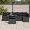 vidaXL Conjunto de Sof&aacute; de Jardim 7 pcs Preto Rattan de Polipropileno