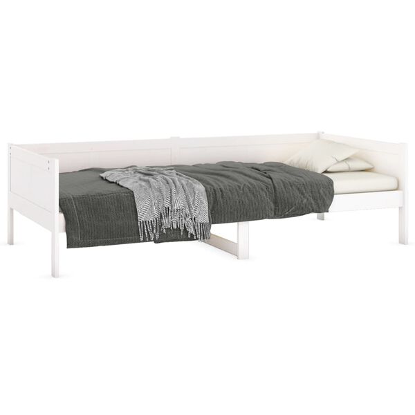 vidaXL Sof&aacute;-cama 90x190 cm madeira de pinho maci&ccedil;a branco